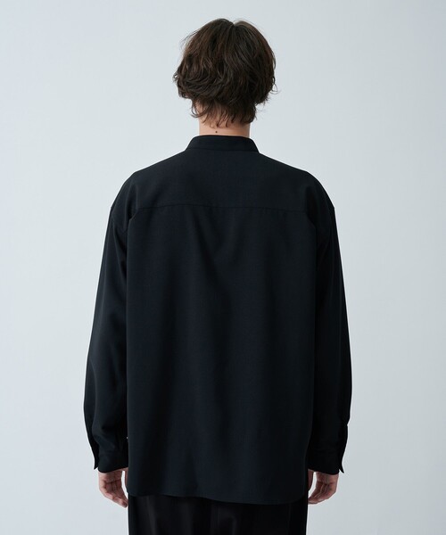 CITY TOKYO(シティトウキョウ)の「【洗える/シワ防止】LANAライクデザインシャツ リラックスフィット/異素材切り替えデザイン(シャツ/ブラウス・メンズ・グレイッシュベージュ/ブラック/ブルー・1/3/2)」の9枚目の写真