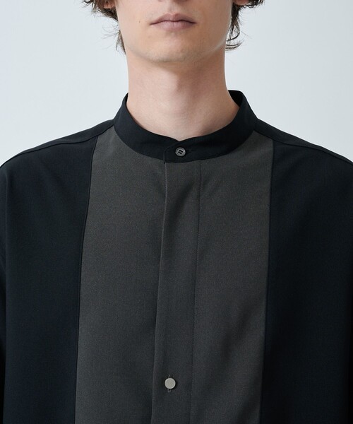 CITY TOKYO(シティトウキョウ)の「【洗える/シワ防止】LANAライクデザインシャツ リラックスフィット/異素材切り替えデザイン(シャツ/ブラウス・メンズ・グレイッシュベージュ/ブラック/ブルー・1/3/2)」の19枚目の写真