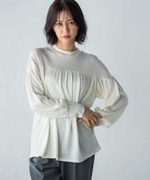 ウォッシャブルウールギャザーカットソー≪手洗い可能/WEB限定Lサイズ≫