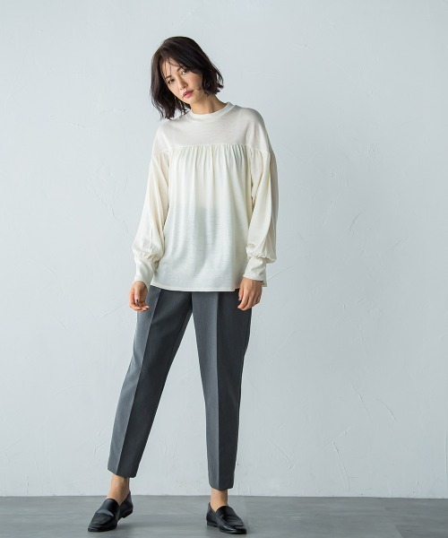 LAUTREAMONT(ロートレアモン)の「ウォッシャブルウールギャザーカットソー≪手洗い可能/WEB限定Lサイズ≫(Tシャツ/カットソー・レディース・ブラック/オフホワイト/グリーン・9号/11号)」の14枚目の写真