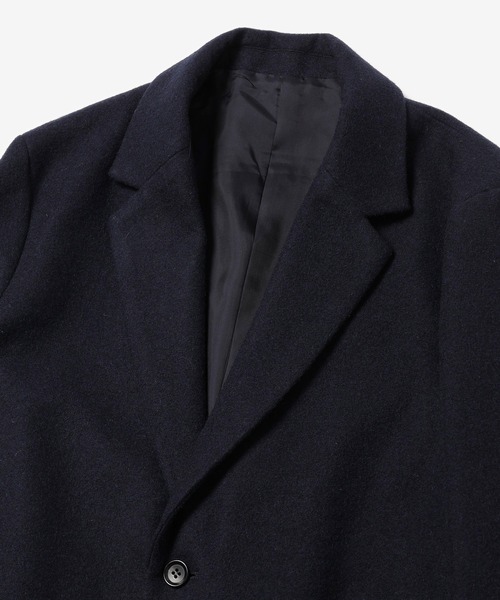 MR.OLIVE（ミスターオリーブ）の「MR.OLIVE ミスターオリーブ / SOFT WOOL MOSSER / CHESTERFIELD COAT ソフトウールモッサチェスターコート / M-223164（チェスターコート・メンズ・ブラック/ネイビー・SMALL/MEDIUM/LARGE）」の6枚目の写真