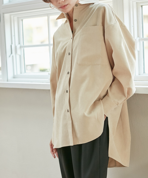 Days(デイズ)の「【BLANC+】ゆるシルエットコーデュロイシャツ(シャツ/ブラウス・レディース・モカ/ベージュ・L/M)」の4枚目の写真