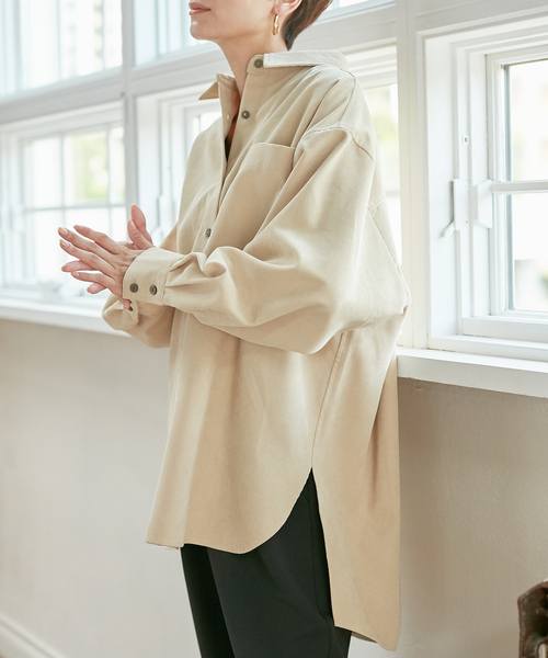 Days(デイズ)の「【BLANC+】ゆるシルエットコーデュロイシャツ(シャツ/ブラウス・レディース・モカ/ベージュ・L/M)」の1枚目の写真