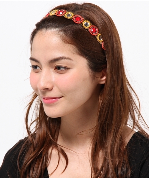 チャイハネ(チャイハネ)の「【チャイハネ】ビジューヘアバンド(ヘアバンド・レディース・ブルー/レッド/シルバー/ターコイズブルー/カラフル・FREE)」の4枚目の写真