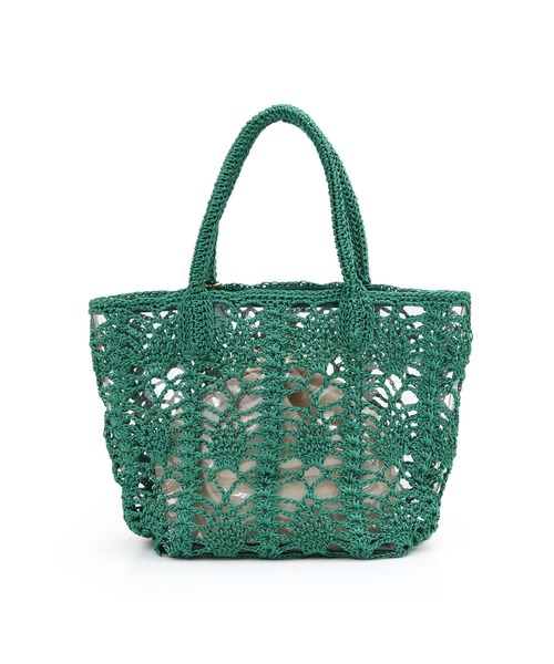 T・S・L（ティーエスエル）の「鍵編みPP×ビニールトートバッグ（トートバッグ・レディース・パープル/ベージュ/グリーン・FREE）」の15枚目の写真