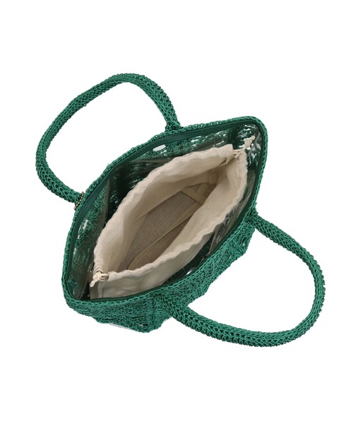 T・S・L（ティーエスエル）の「鍵編みPP×ビニールトートバッグ（トートバッグ・レディース・パープル/ベージュ/グリーン・FREE）」の19枚目の写真