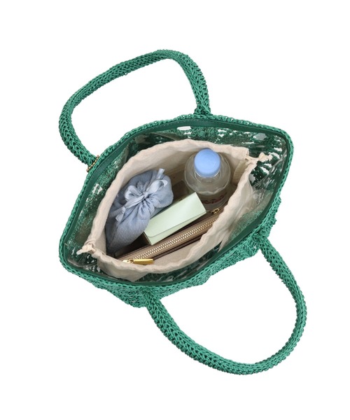 T・S・L（ティーエスエル）の「鍵編みPP×ビニールトートバッグ（トートバッグ・レディース・パープル/ベージュ/グリーン・FREE）」の20枚目の写真