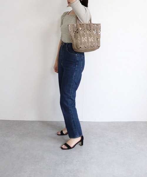 T・S・L（ティーエスエル）の「鍵編みPP×ビニールトートバッグ（トートバッグ・レディース・パープル/ベージュ/グリーン・FREE）」の6枚目の写真