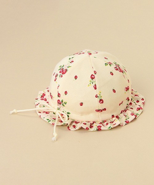 sense of wonder(センスオブワンダー)の「野イチゴフラワー帽子【日本製】(ハット・キッズ・キナリ・S/M/L)」の6枚目の写真