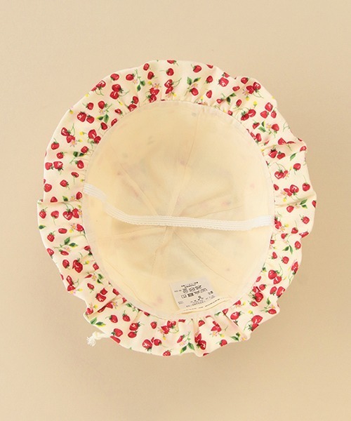 sense of wonder(センスオブワンダー)の「野イチゴフラワー帽子【日本製】(ハット・キッズ・キナリ・S/M/L)」の4枚目の写真