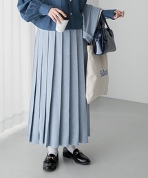 【セットアップ対応】【オールシーズン可】ロングプリーツスカート