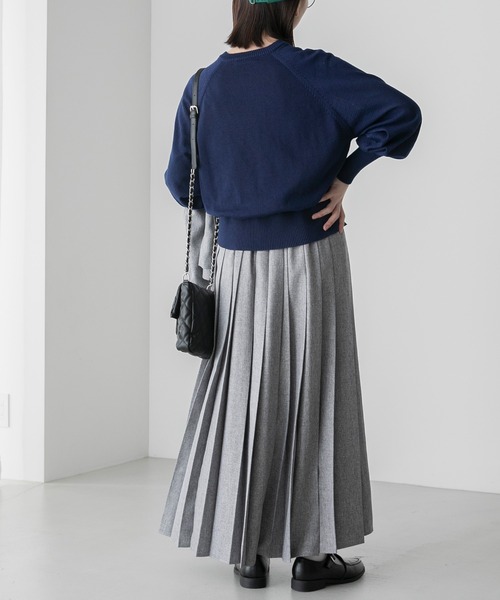 BONLECILL（ボンルシール）の「【セットアップ対応】【オールシーズン可】ロングプリーツスカート（スカート・レディース・ネイビー/ベージュ/チャコールグレー/ブルー/ブラック/ブラウン系1・FREE）」の18枚目の写真