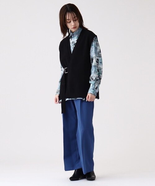 tk.TAKEO KIKUCHI（ティーケータケオキクチ）の「◆タイロッケンニットベスト（ベスト・レディース・ブラック/グレー・66）」の13枚目の写真