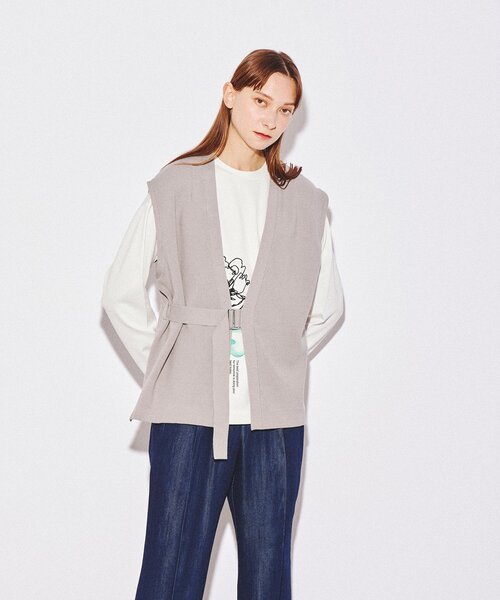 tk.TAKEO KIKUCHI（ティーケータケオキクチ）の「◆タイロッケンニットベスト（ベスト・レディース・ブラック/グレー・66）」の20枚目の写真