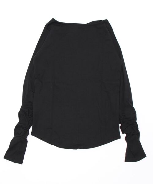 Felt-Maglietta(フェルトマリエッタ)の「ボートネック指穴くしゅくしゅ袖2wayカットソー(Tシャツ/カットソー・レディース・ネイビー/ライトグレー/オフホワイト/チャコールグレー/ブラック/グレイッシュベージュ/カーキ・MEDIUM/LARGE/XXX-LARGE/X-LARGE/XX-LARGE)」の20枚目の写真