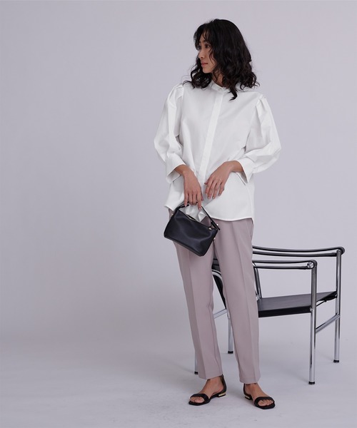 バンドカラーパフスリーブブラウス（シャツ/ブラウス）｜ur's