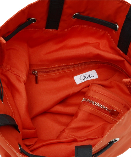 Sheta（シータ）の「ナイロンナップサック（バックパック/リュック・レディース・オレンジ/ホワイト/ブラック/グレー・FREE）」の11枚目の写真