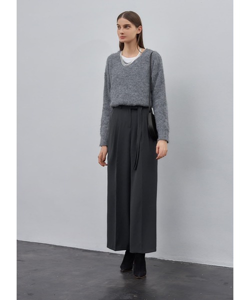 STYLE DELI(スタイルデリ)の「ウエストディテール2タックワイドパンツ(その他パンツ・レディース・クリーム/チャコールグレー・FREE)」の16枚目の写真