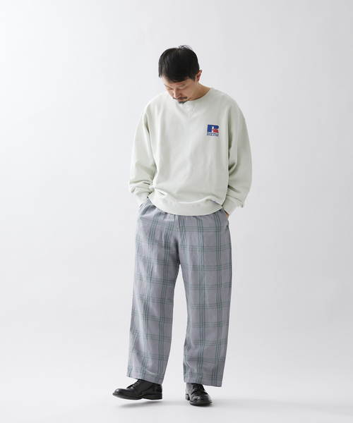 JOURNAL STANDARD relume（ジャーナルスタンダード　レリューム）の「【ALASKAN / アラスカン】ライトチェック イージーパンツ（その他パンツ・メンズ・ライトグレー/サックスブルー/アイボリー・MEDIUM/LARGE）」の5枚目の写真