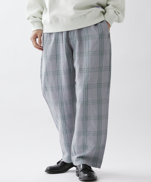 JOURNAL STANDARD relume（ジャーナルスタンダード　レリューム）の「【ALASKAN / アラスカン】ライトチェック イージーパンツ（その他パンツ・メンズ・ライトグレー/サックスブルー/アイボリー・MEDIUM/LARGE）」の9枚目の写真