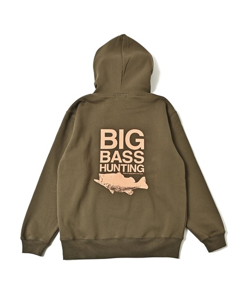 NOTHINKER(ノーシンカー)の「BIG BASS HUNTING HOODIE(パーカー・メンズ・オリーブ/ブラック/アッシュ・LARGE/MEDIUM/X-LARGE/SMALL)」の1枚目の写真