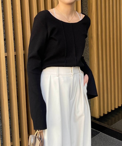 CAPRICIEUX LE'MAGE（カプリシューレマージュ）の「袖スリットロンT（Tシャツ/カットソー・レディース・ホワイト/ブラック/ブルー・FREE）」の19枚目の写真