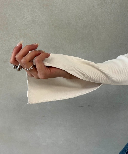 CAPRICIEUX LE'MAGE（カプリシューレマージュ）の「袖スリットロンT（Tシャツ/カットソー・レディース・ホワイト/ブラック/ブルー・FREE）」の12枚目の写真