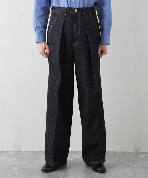 markaware(マーカウェア)の「【MARKAWARE / マーカウェア】 KIMONO DENIM PLEATED WIDE DENIM(デニムパンツ・メンズ・ネイビー・2/1/3)」の3枚目の写真