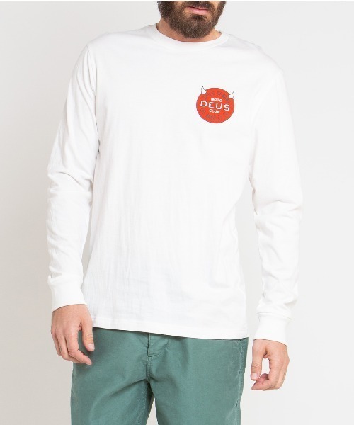 Deus Ex Machina☆RIDING HOT LS TEE バックプリント T シャツ Deus Ex Machina Riding Hot LS Tee Vintage White | Cultizm