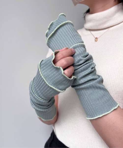 CPCM(シーピーシーエム)の「メローバイカラーアームカバー(アームカバー・レディース・アイボリー/オレンジ/ブルー/イエロー・FREE)」の6枚目の写真