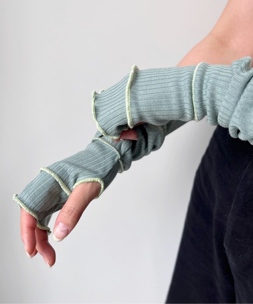 CPCM(シーピーシーエム)の「メローバイカラーアームカバー(アームカバー・レディース・アイボリー/オレンジ/ブルー/イエロー・FREE)」の7枚目の写真