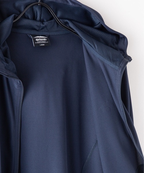 OUTDOOR PRODUCTS APPAREL(アウトドアプロダクツアパレル)の「吸水速乾 抗菌防臭加工 リフレクター 透湿 UVカット 軽量 ラッシュガードとしても使用可 ワンポイントブランドロゴ パーカー(パーカー・メンズ・グレー/ブラック/ネイビー・MEDIUM/LARGE/X-LARGE)」の10枚目の写真