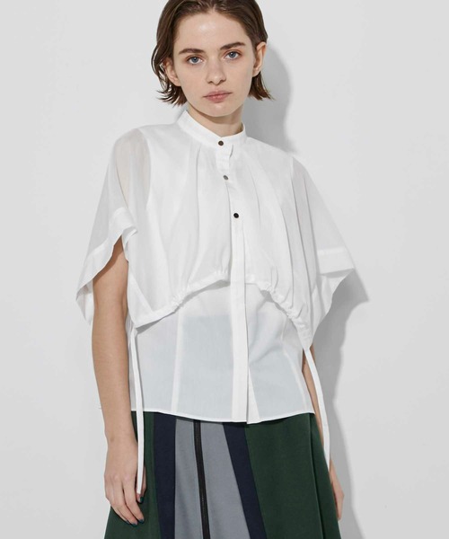 CITY TOKYO（シティトウキョウ）の「シアーレイヤードシャツ（シャツ/ブラウス・レディース・ブルー/ダークグレー/ベージュ/ホワイト・FREE）」の5枚目の写真