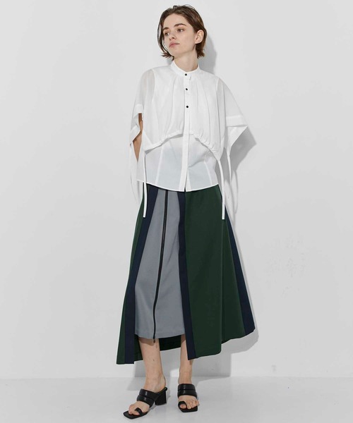 CITY TOKYO（シティトウキョウ）の「シアーレイヤードシャツ（シャツ/ブラウス・レディース・ブルー/ダークグレー/ベージュ/ホワイト・FREE）」の7枚目の写真