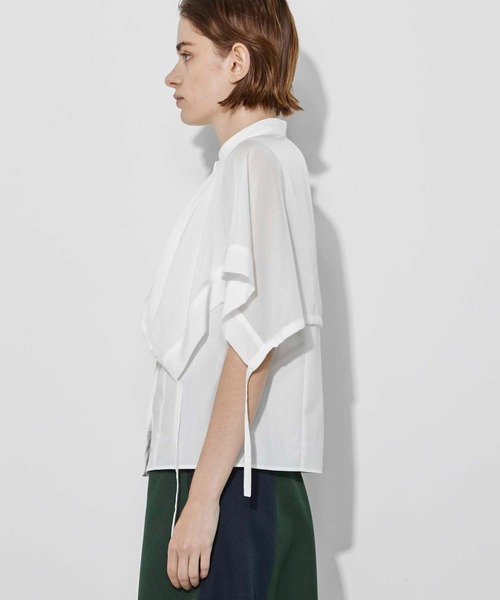 CITY TOKYO（シティトウキョウ）の「シアーレイヤードシャツ（シャツ/ブラウス・レディース・ブルー/ダークグレー/ベージュ/ホワイト・FREE）」の10枚目の写真