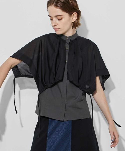 CITY TOKYO（シティトウキョウ）の「シアーレイヤードシャツ（シャツ/ブラウス・レディース・ブルー/ダークグレー/ベージュ/ホワイト・FREE）」の17枚目の写真