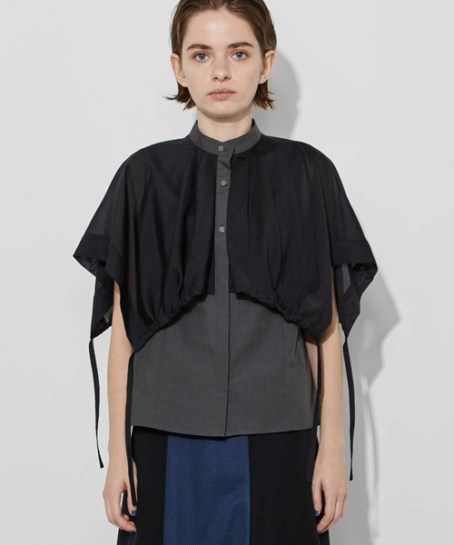 CITY TOKYO（シティトウキョウ）の「シアーレイヤードシャツ（シャツ/ブラウス・レディース・ブルー/ダークグレー/ベージュ/ホワイト・FREE）」の20枚目の写真