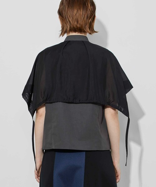 CITY TOKYO（シティトウキョウ）の「シアーレイヤードシャツ（シャツ/ブラウス・レディース・ブルー/ダークグレー/ベージュ/ホワイト・FREE）」の22枚目の写真