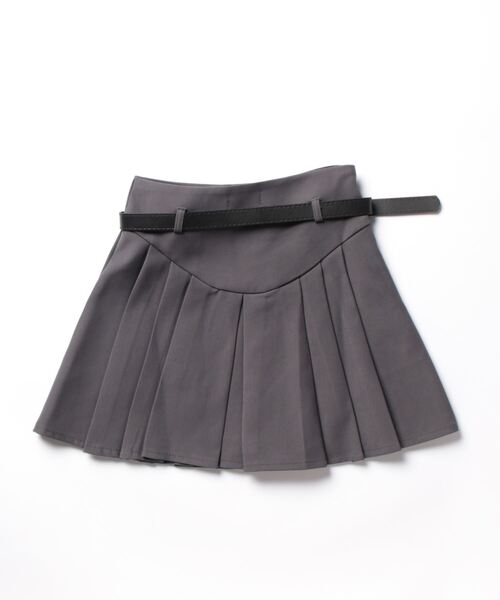 titty＆Co. PETIT by poyo（ティティーアンドコープティバイポヨ）の「【titty&Co.PETIT by poyo】ベルト付きハイウエストプリーツスカパン（スカート・レディース・グレー/ブラック・MEDIUM/SMALL）」の12枚目の写真