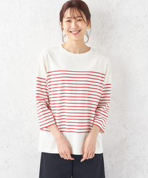【オーガニックコットン】パネルボーダーTシャツ
