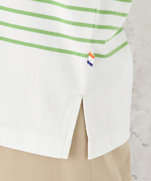 Petit Honfleur（プチオンフルール）の「【オーガニックコットン】パネルボーダーTシャツ（Tシャツ/カットソー・レディース・レッド/グリーン/ネイビー・M/L）」の13枚目の写真