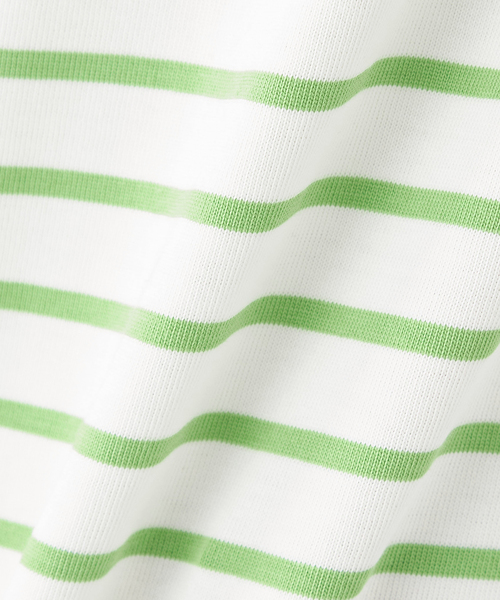 Petit Honfleur（プチオンフルール）の「【オーガニックコットン】パネルボーダーTシャツ（Tシャツ/カットソー・レディース・レッド/グリーン/ネイビー・M/L）」の6枚目の写真