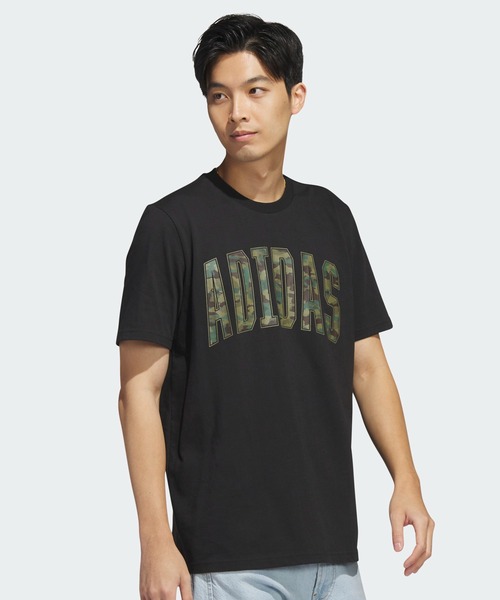 【adidas】カモプリントTシャツ セール】トレイン エッセンシャルズ カモ総柄プリント 半袖T