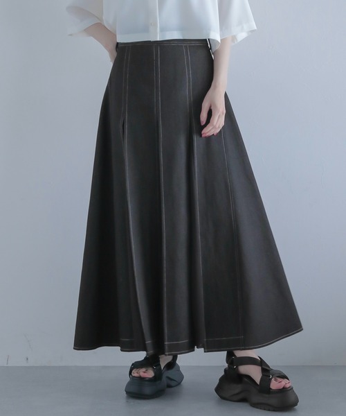 最終価格✴︎90sパッチワークデニムロング丈スカート古着屋バレエコア✴︎ガーリー ストレッチロングデニムスカート - ベルーナ【公式】