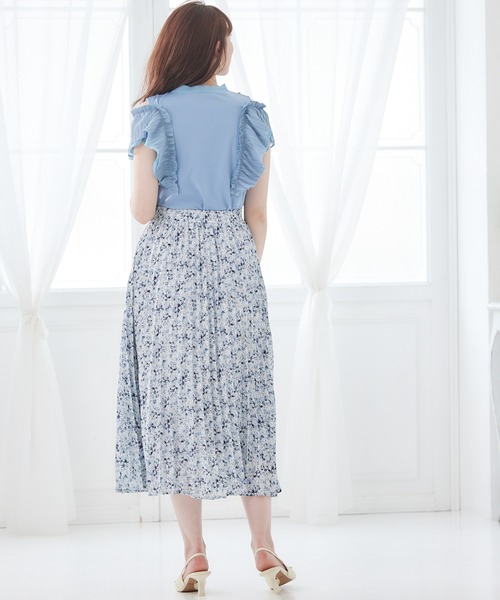 12Twelve Agenda（トゥエルブ　アジェンダ）の「2wayオフショルプリーツスリーブカットソープルオーバー（Tシャツ/カットソー・レディース・ブルー/オフホワイト・M）」の7枚目の写真
