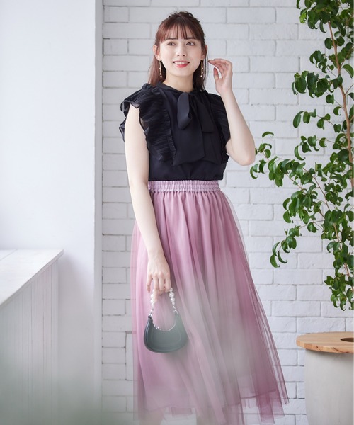 12Twelve Agenda（トゥエルブ　アジェンダ）の「2wayオフショルプリーツスリーブカットソープルオーバー（Tシャツ/カットソー・レディース・ブルー/オフホワイト・M）」の17枚目の写真