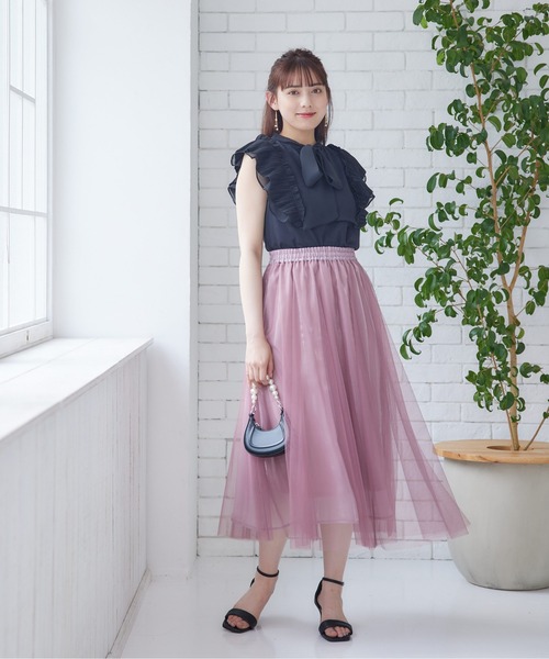 12Twelve Agenda（トゥエルブ　アジェンダ）の「2wayオフショルプリーツスリーブカットソープルオーバー（Tシャツ/カットソー・レディース・ブルー/オフホワイト・M）」の20枚目の写真