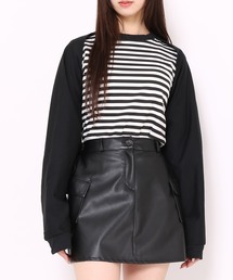 Figments | ボレロ付きボーダートップ(カーディガン/ボレロ)