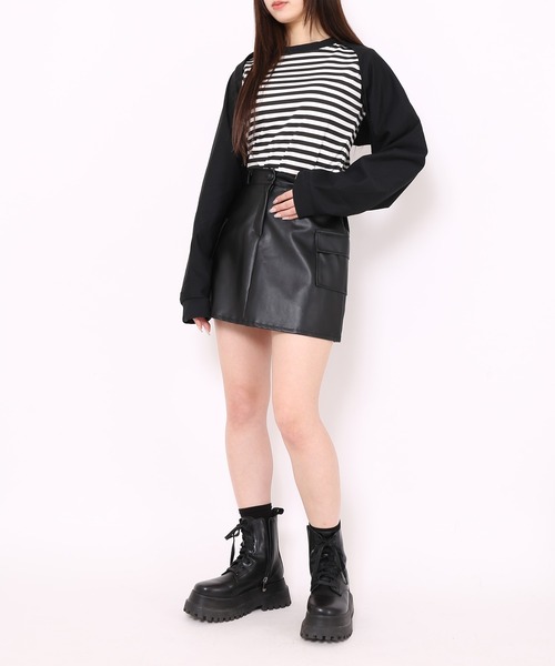 Figments（フィグメンツ）の「ボレロ付きボーダートップ（カーディガン/ボレロ・レディース・ブラック・FREE）」の6枚目の写真