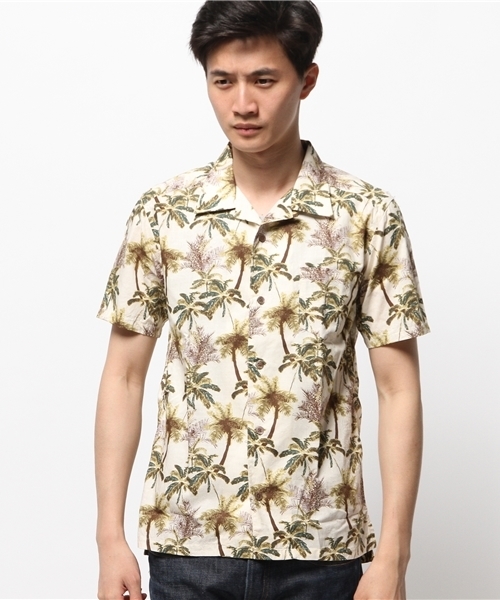 MYSELF ABAHOUSE(マイセルフアバハウス)の「プリントオープンカラーシャツ(シャツ/ブラウス・メンズ・アイボリー/カーキ・LARGE/MEDIUM)」の9枚目の写真